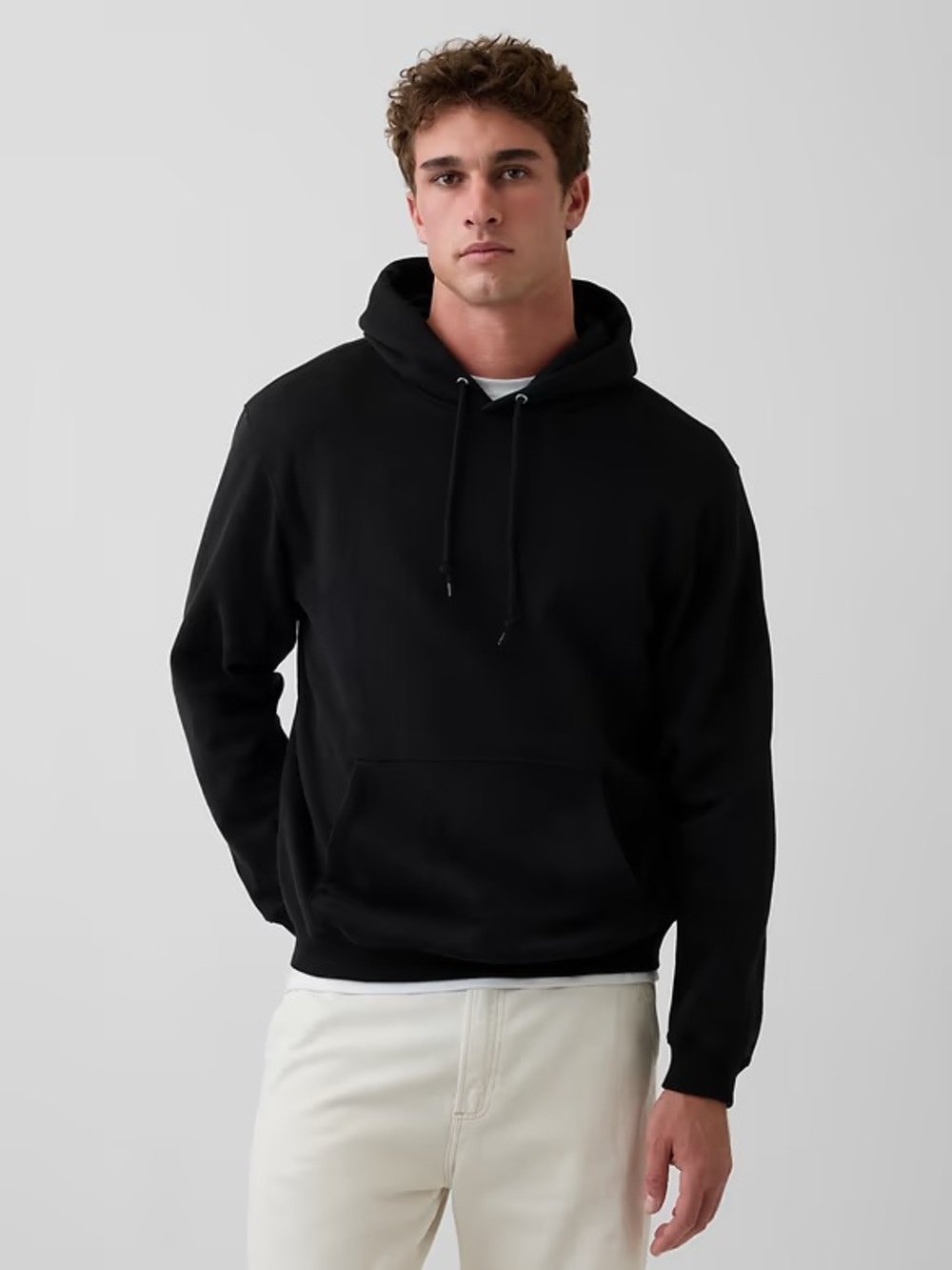 Men’s GAP VintageSoft Relaxed Hoodie XL BLACK Pullover Sweatshirt